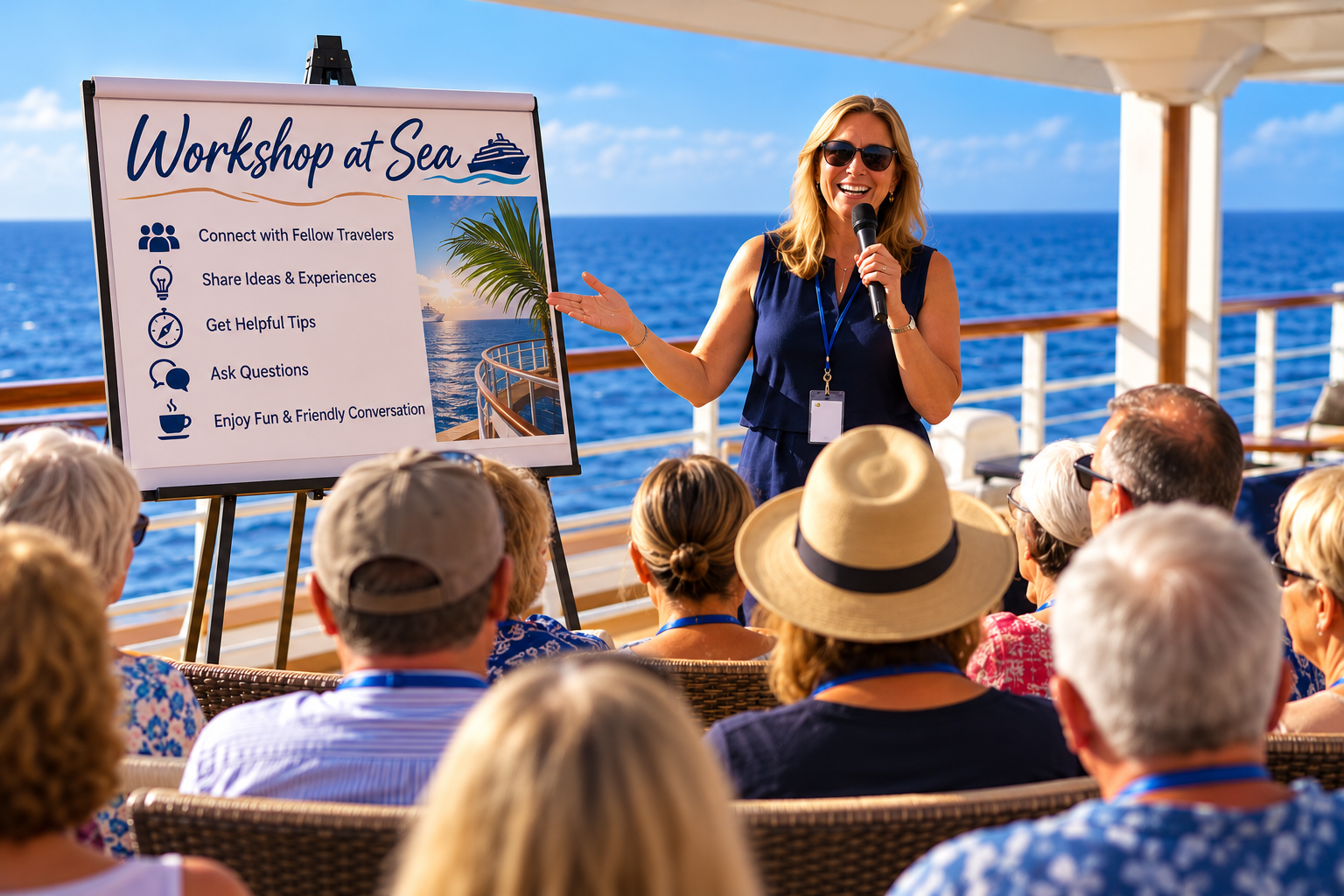 Workshop gathering on a cruise ship