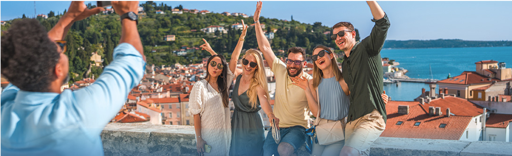 Friends enjoying a group cruise together